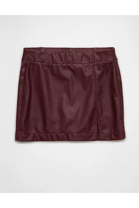 AE High-Waisted Vegan Leather Mini Skort Women's product image