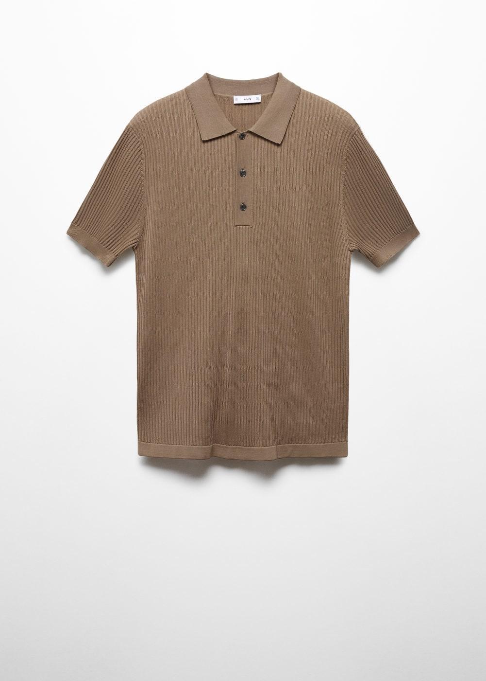 MANGO MAN - Knit cotton polo shirt dark greenMen Product Image