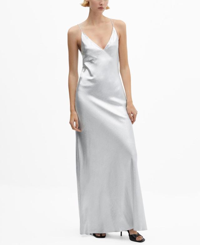 MANGO Metallic Satin Slipdress Product Image