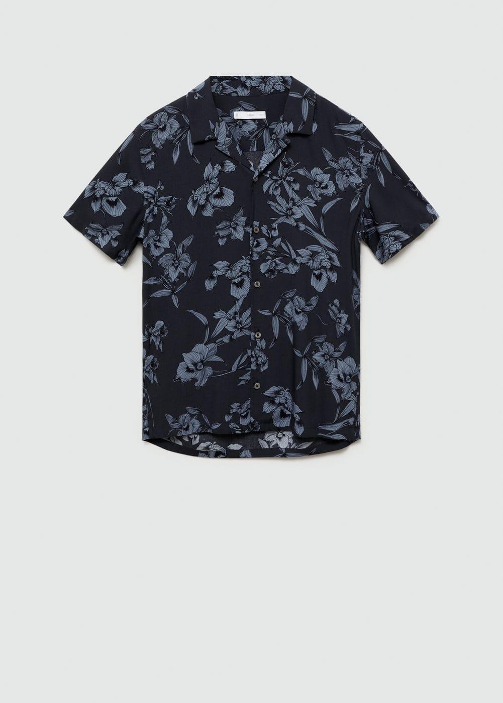 Mango Mens Flowy Hawaiian-Print Shirt Product Image