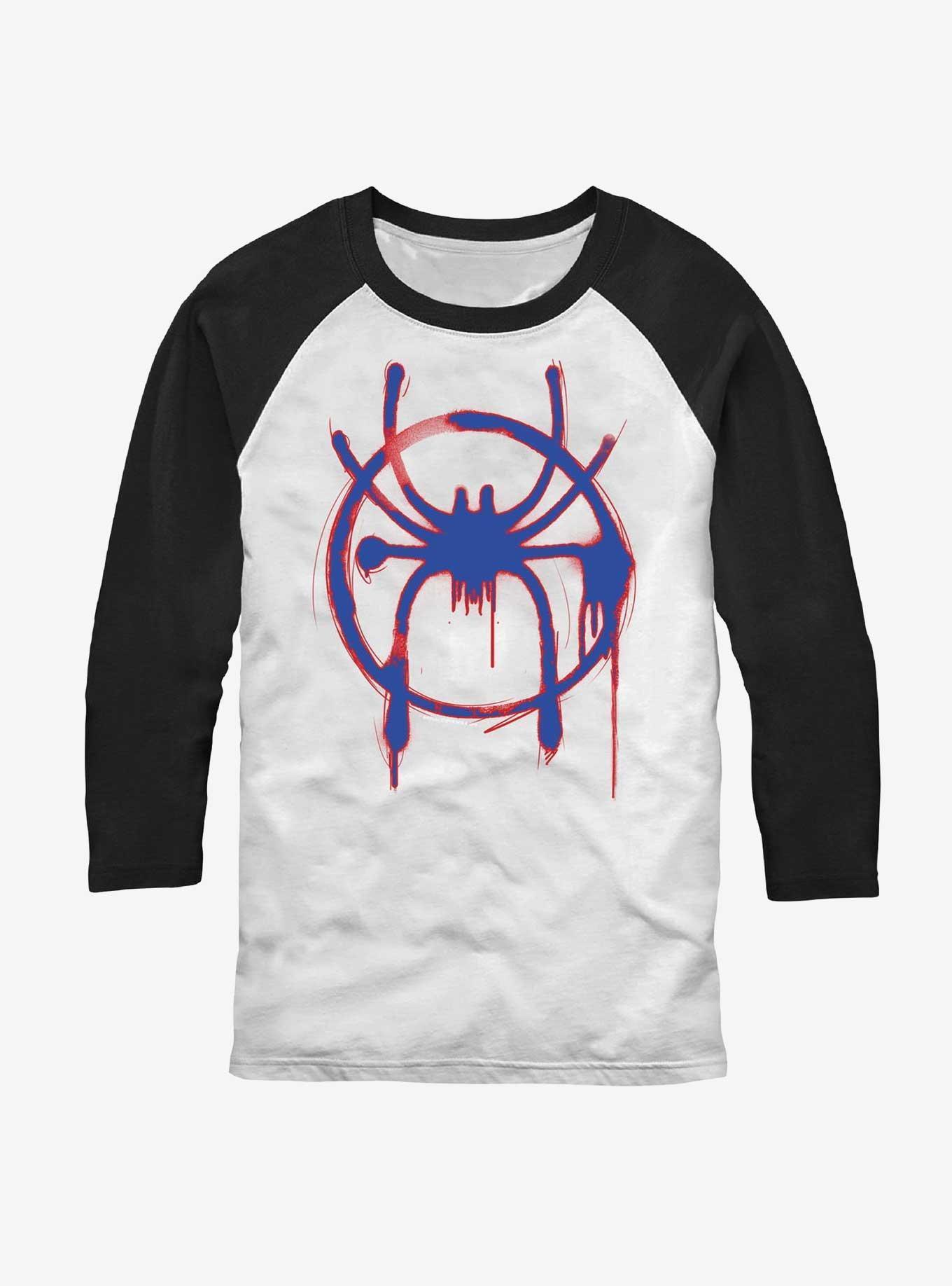 Marvel Spider-Man Miles Morales Spray Paint Logo Raglan T-Shirt Product Image