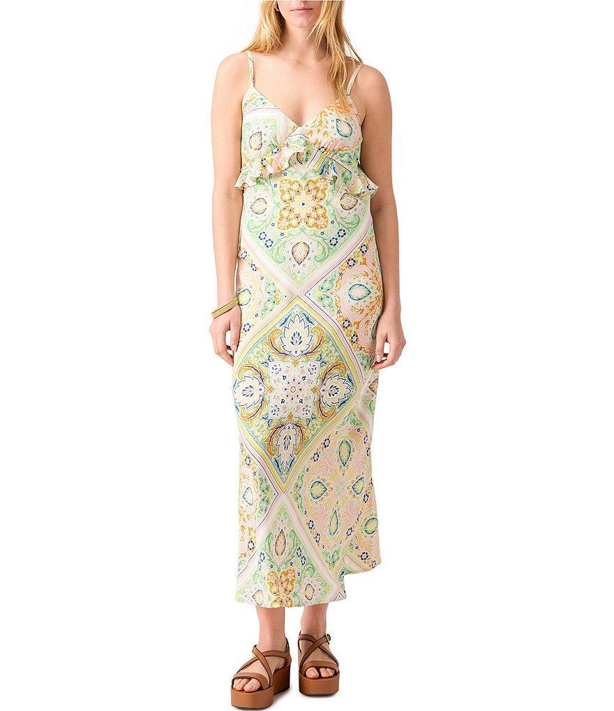 Sanctuary Spring Favorite Scarf Paisley V Neck Sleeveless Maxi Dress Product Image