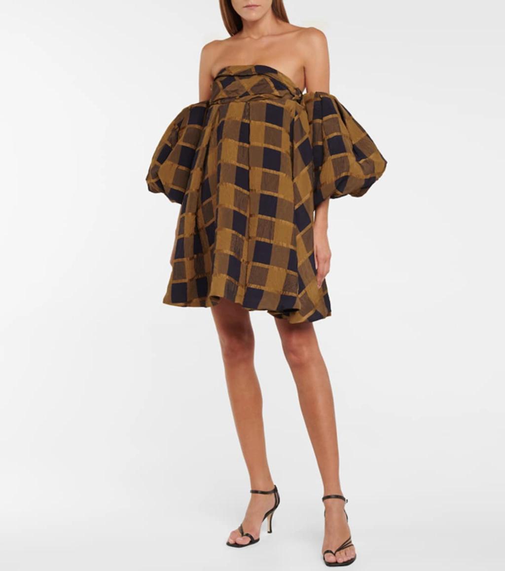 KHAITE Dress With Check Print - Atterley In Blue,yellow,gold Product Image