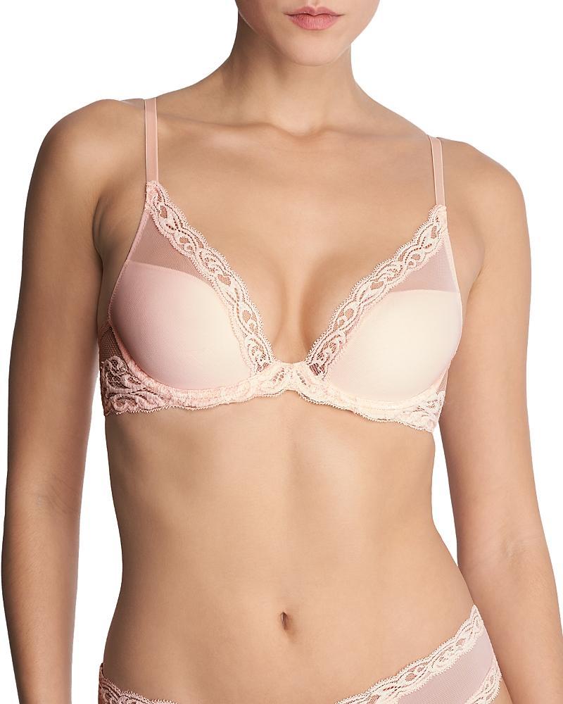 Natori Feathers Contour Plunge Lace-Trim Bra 730023 Product Image