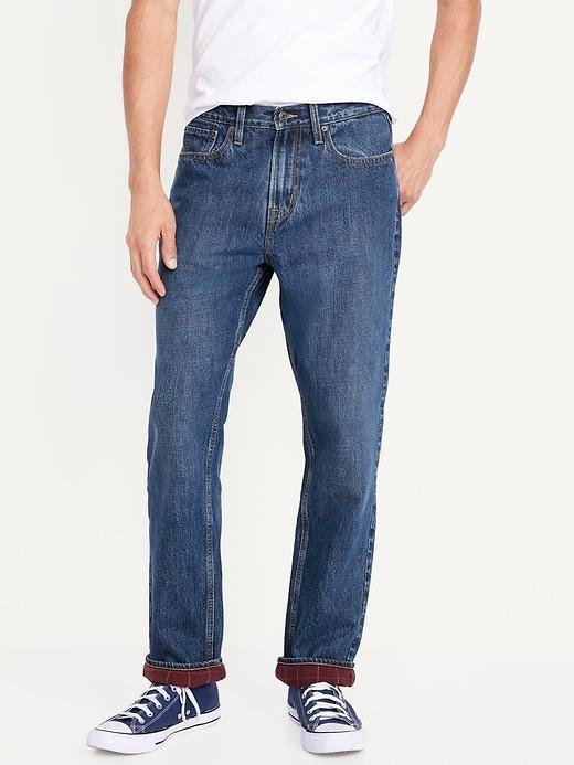 90&#39;s Straight Flannel-Lined Jeans Product Image