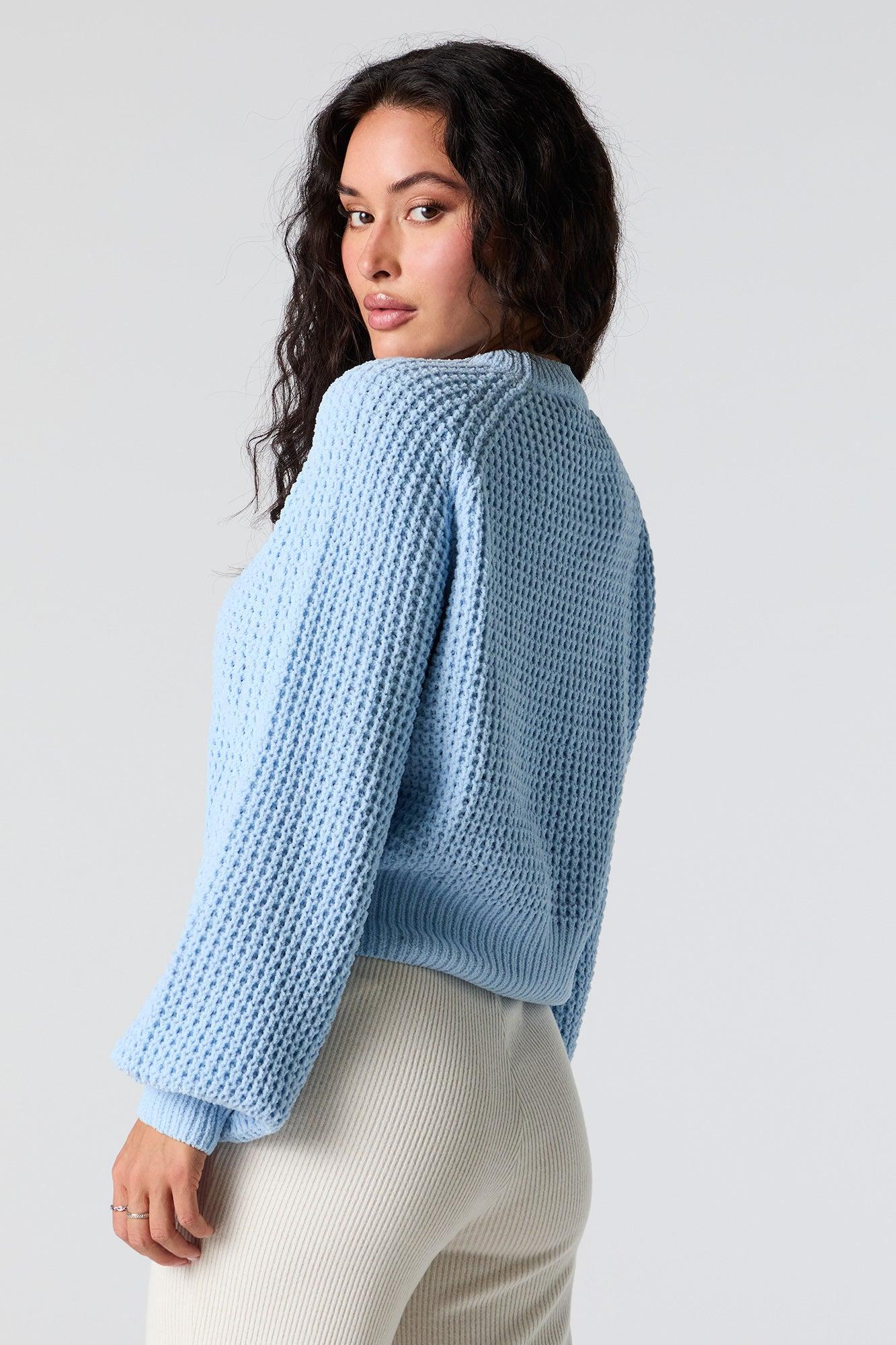 Waffle Knit Cropped Sweater Female Product Image