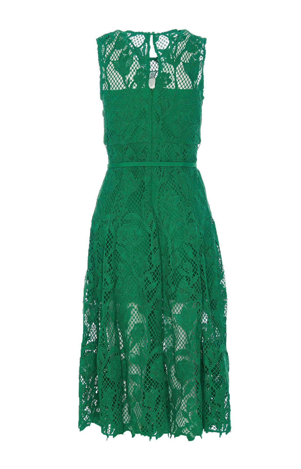 Laces Mini Sleeveless Dress In Verde Product Image