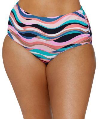 Plus Size Keiora Printed Tummy-Control Bikini Bottoms Product Image