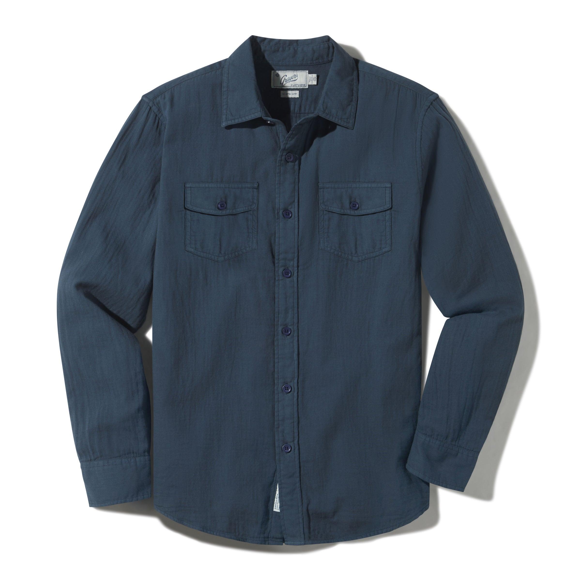 Brando Lightweight Double Cloth Shirt - Midnight Navy Product Image