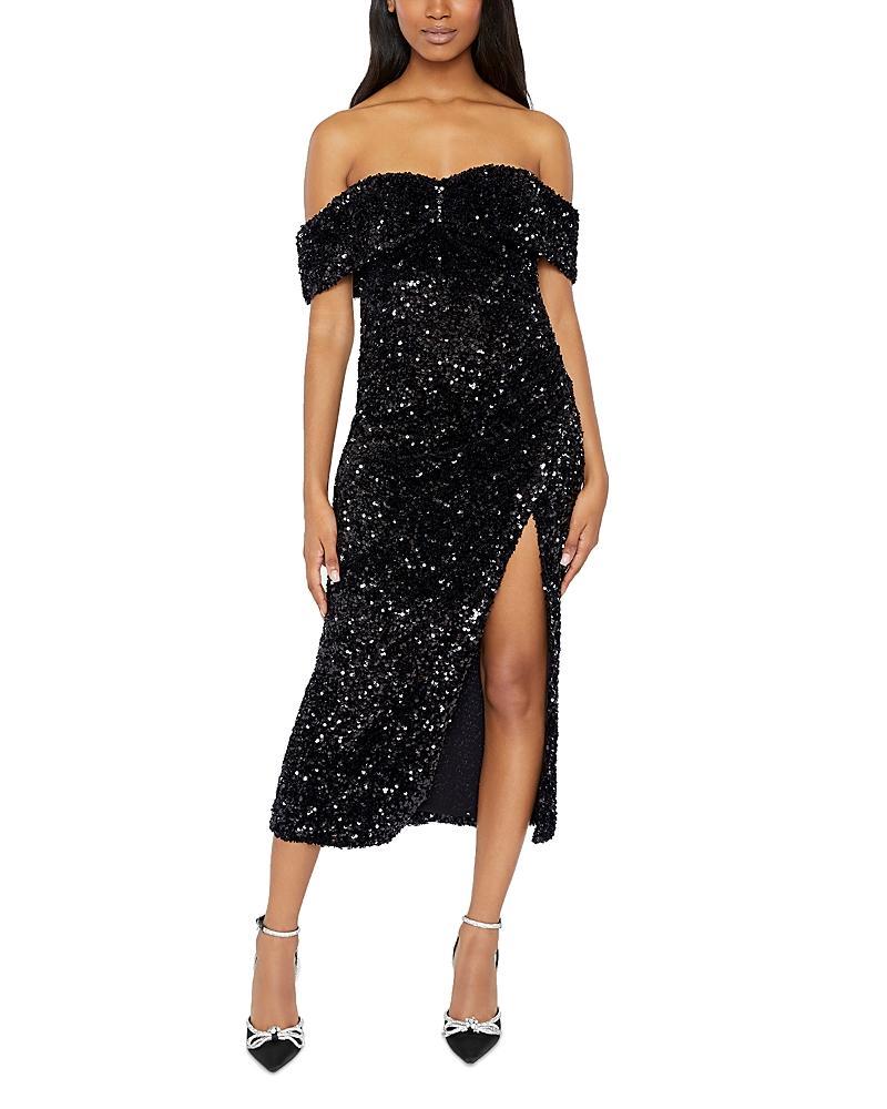 LIKELY Ronan Off the Shoulder Sequin Midi Dress Product Image