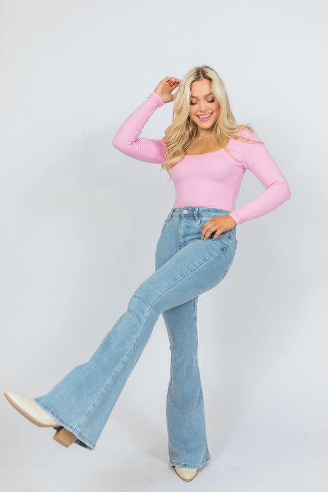 Maren Light Wash Stretchy Flare Jeans Product Image