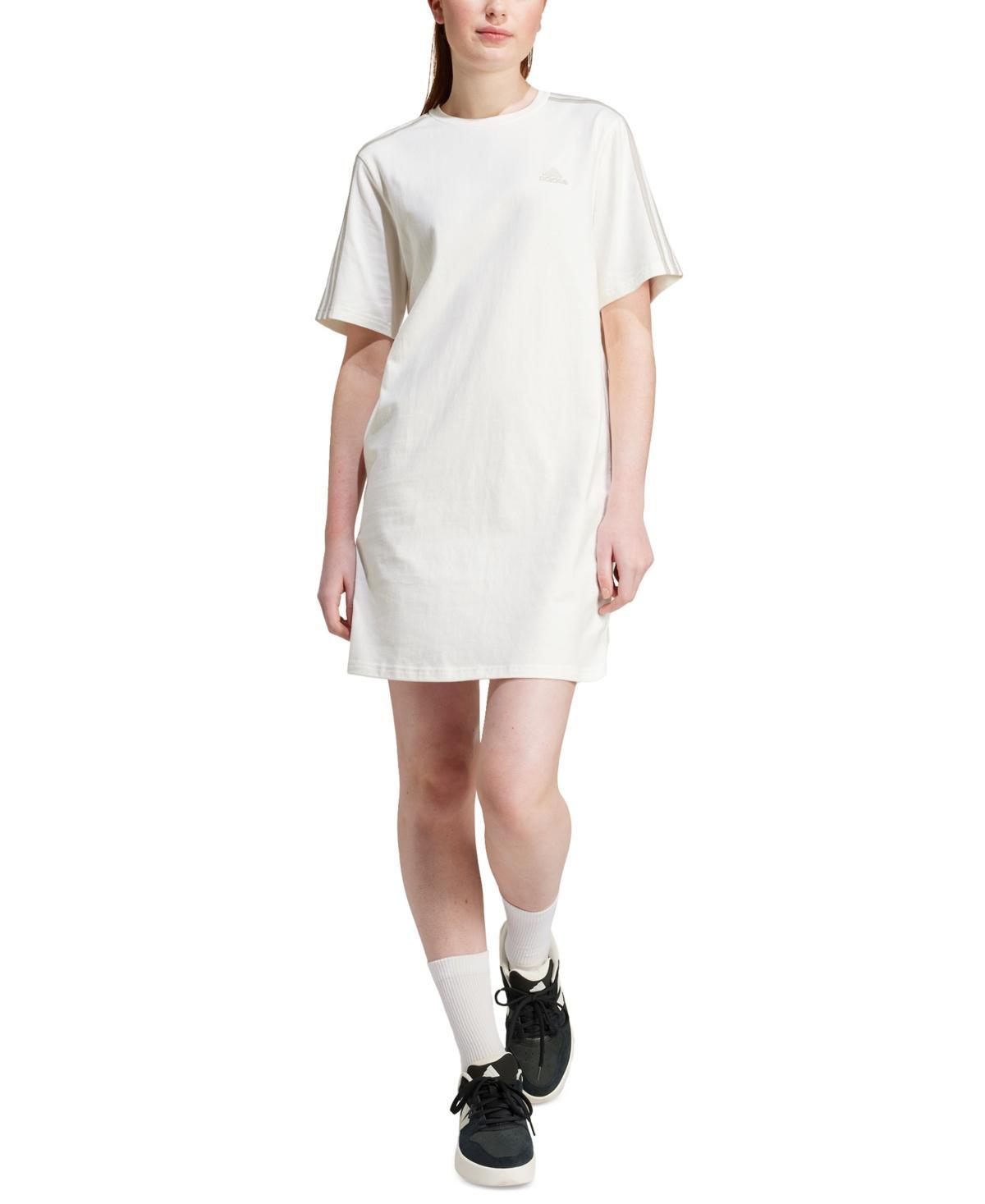 adidas Womens Essential 3-Stripes Boyfriend T-Shirt Dress Product Image