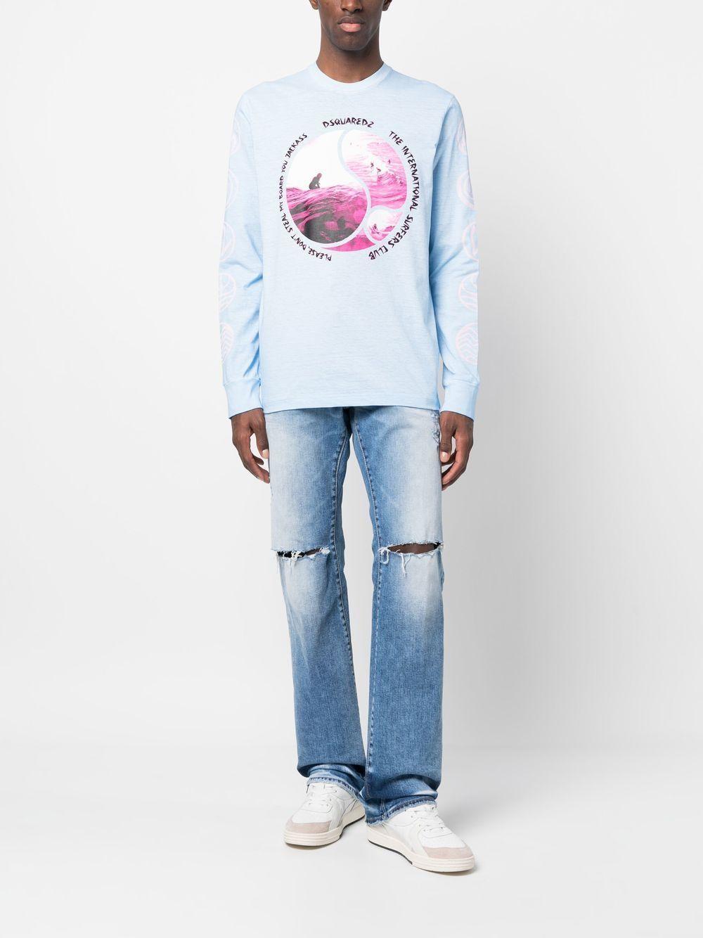 DSQUARED2 Graphic-print Sweatshirt In Blue Product Image