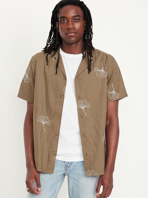 Short-Sleeve Floral Camp Shirt Product Image