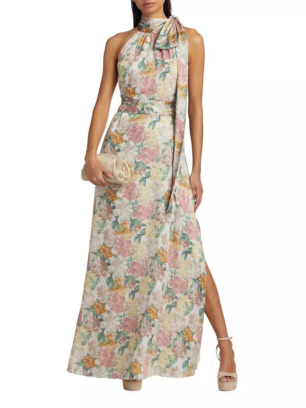 Kayla Floral Sash A-Line Gown Product Image