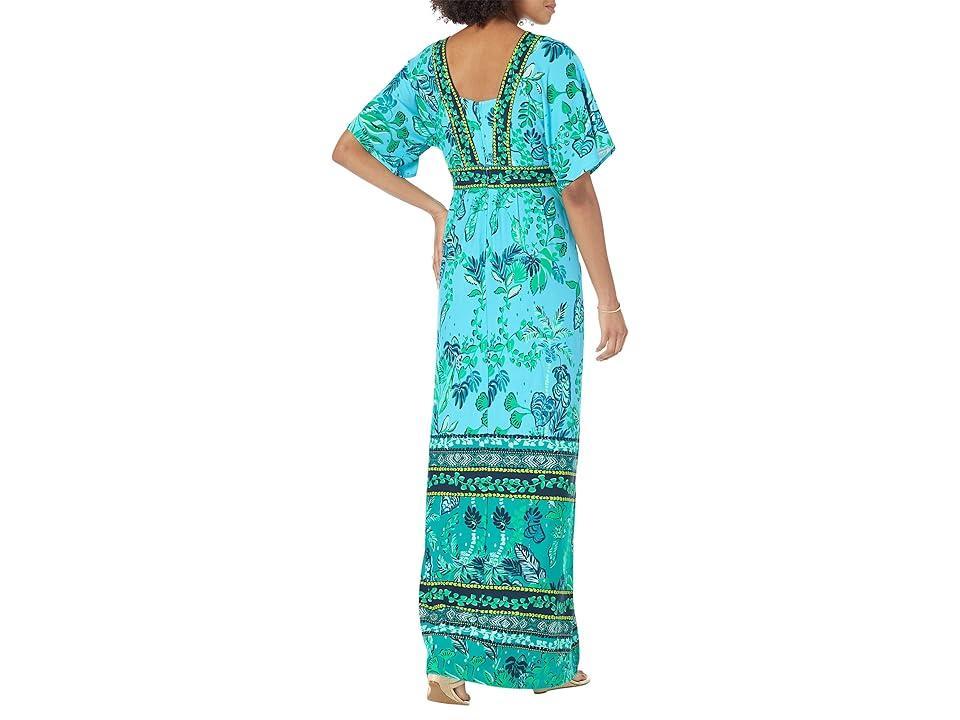 Lilly Pulitzer Ilia Elbow Sleeve Maxi Dress (Seabreeze Plant One On You) Women's Dress Product Image