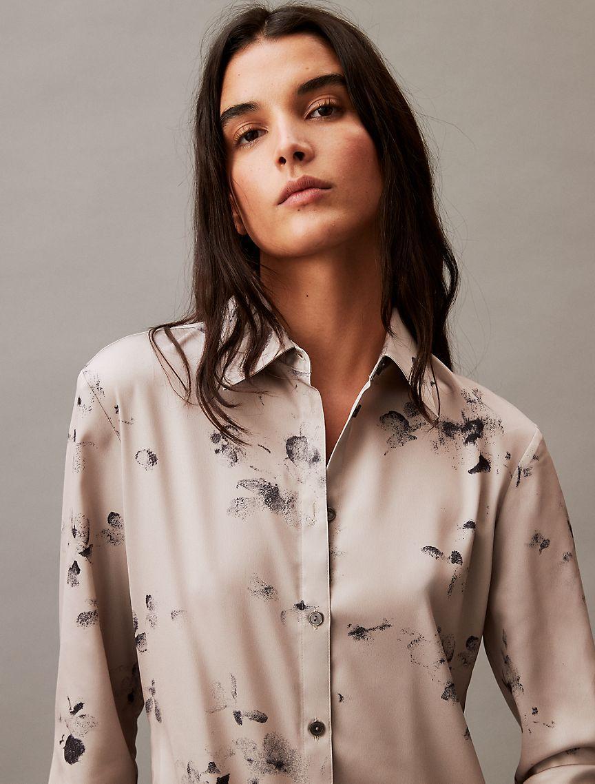 Printed Blossom Shirt Dress Product Image