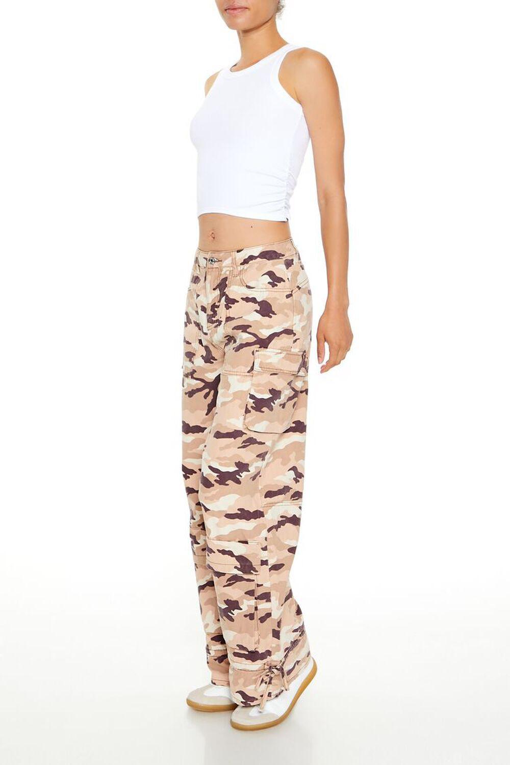 Camo Print Wide-Leg Cargo Pants | Forever 21 Product Image