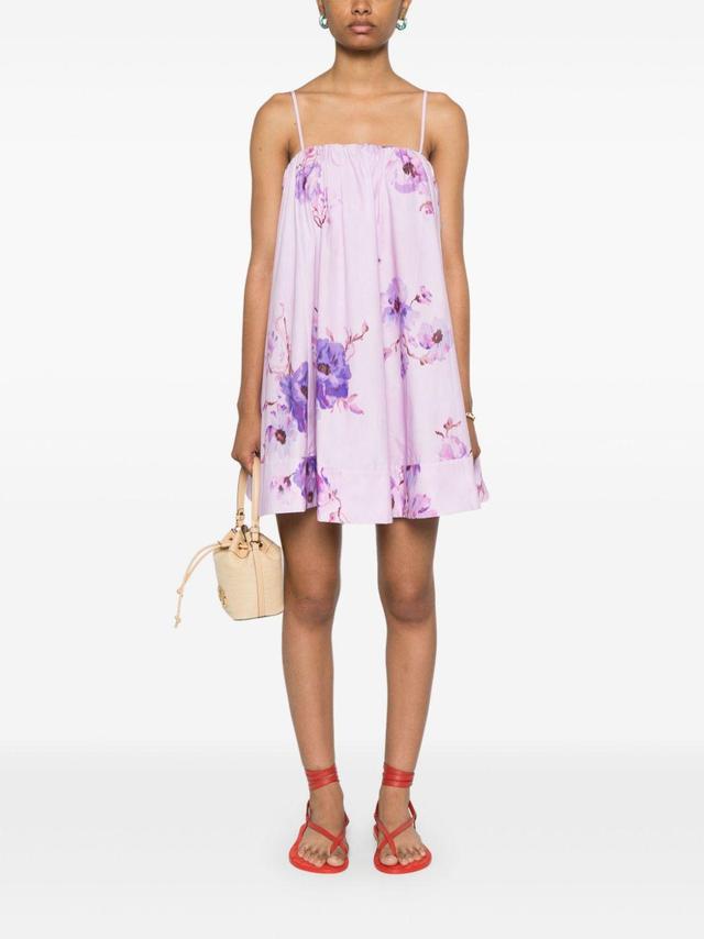 ZIMMERMANN Lightburst Puff Minidress In Purple Product Image