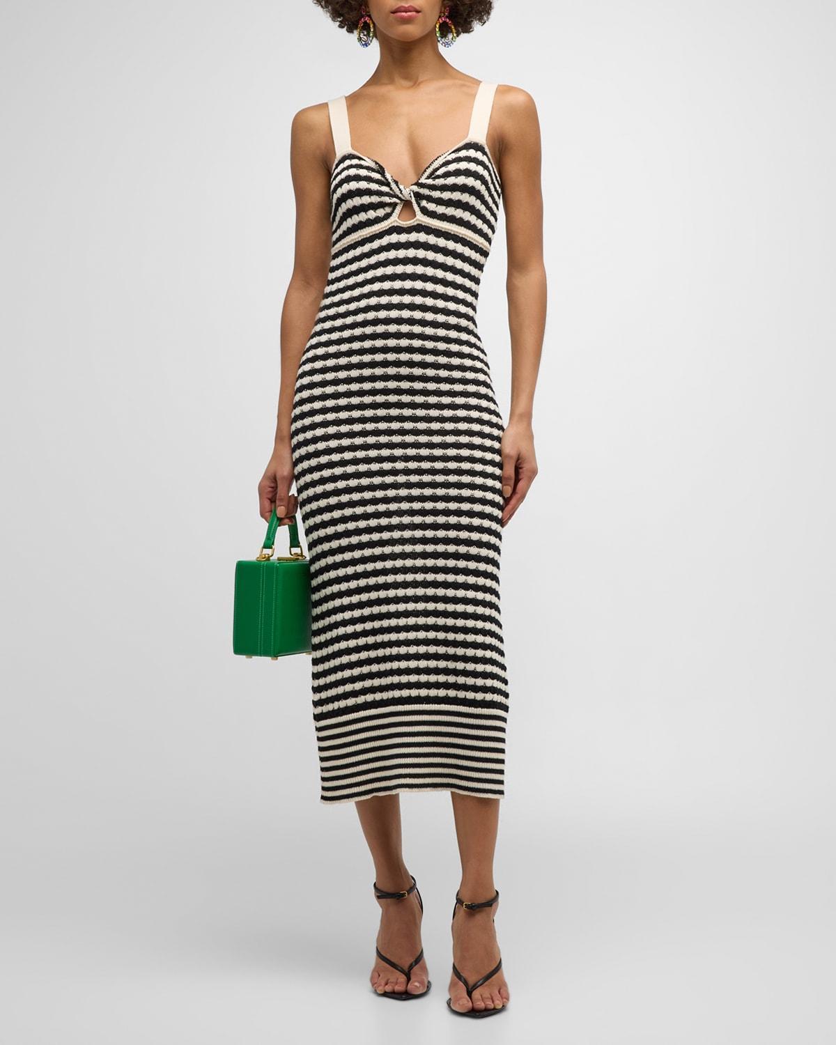 Jessa Striped Knit Midi Dress Product Image