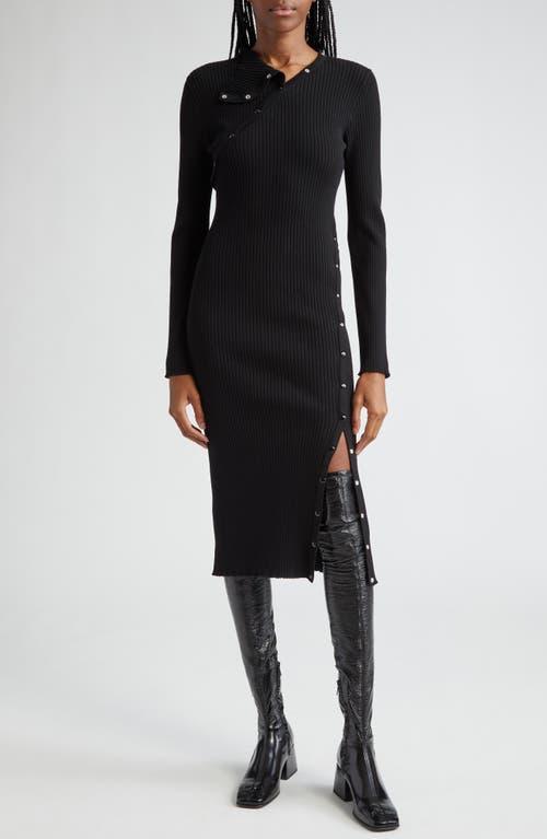 Womens Multi-Styling Rib-Knit Long-Sleeve Midi-Dress product image