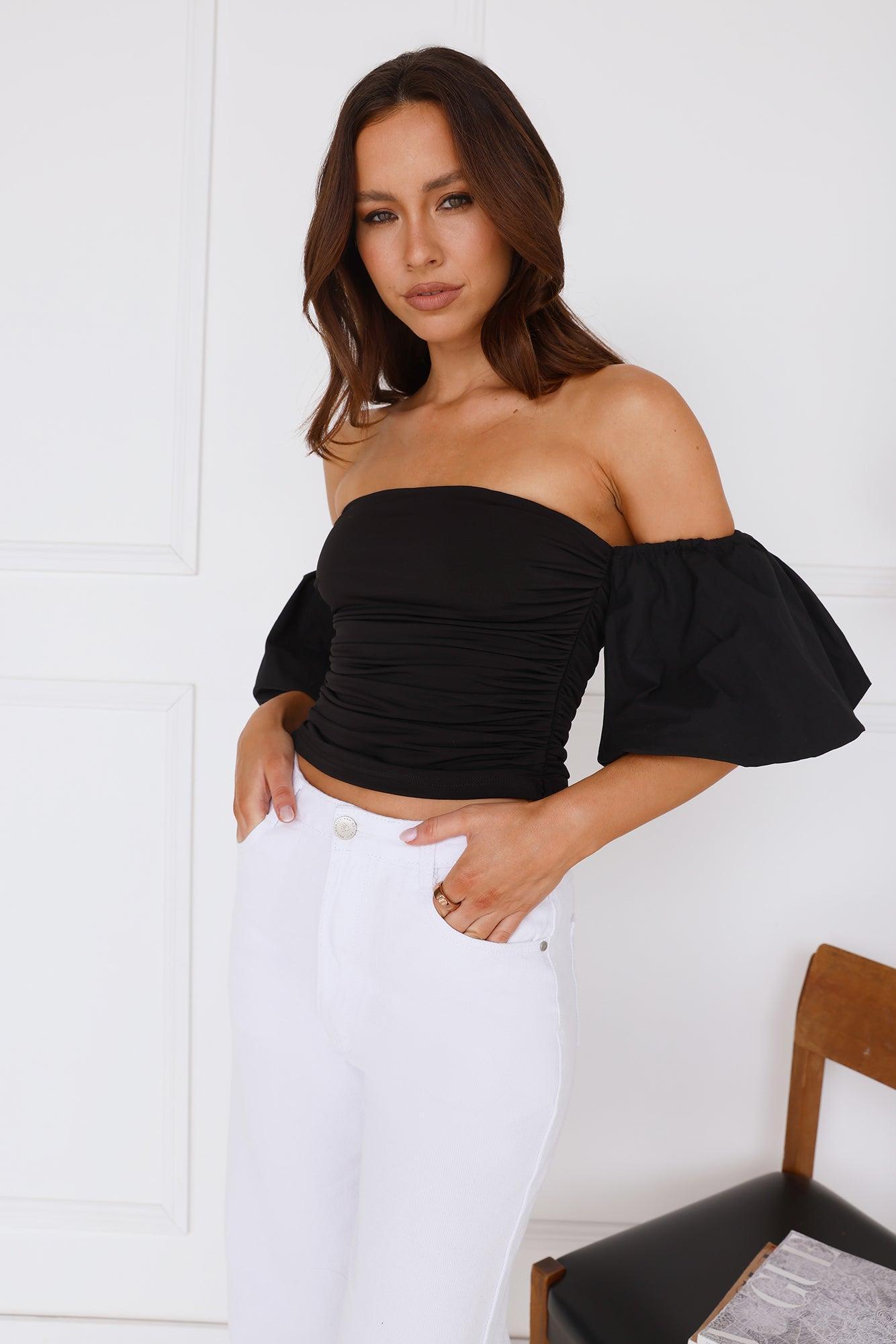 Trendsetter Style Off Shoulder Top Black Product Image