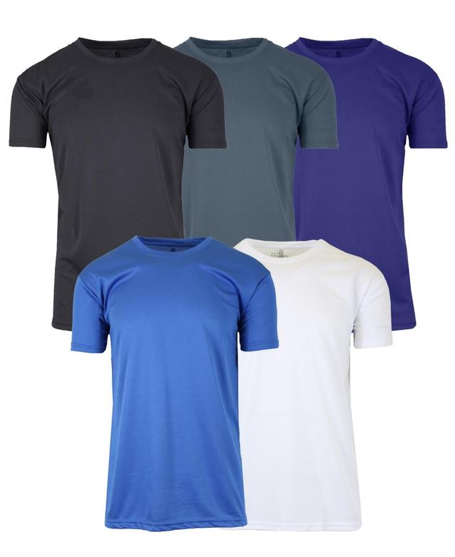 Galaxy By Harvic Mens Short Sleeve Moisture-Wicking Quick Dry Performance Crew Neck Tee -5 Pack Product Image