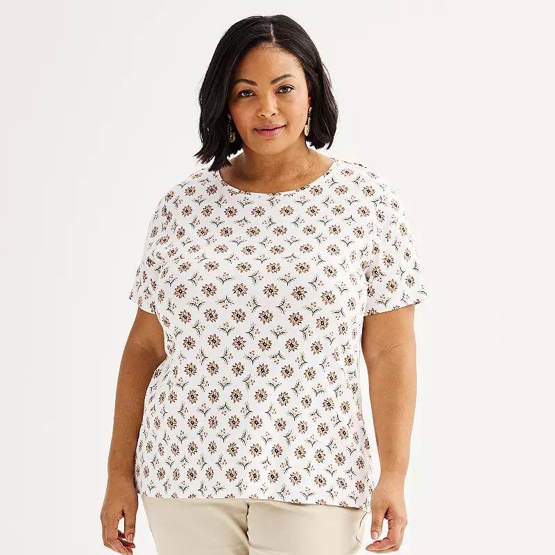 Plus Size Croft & Barrow Essential Crewneck Tee, Womens Product Image