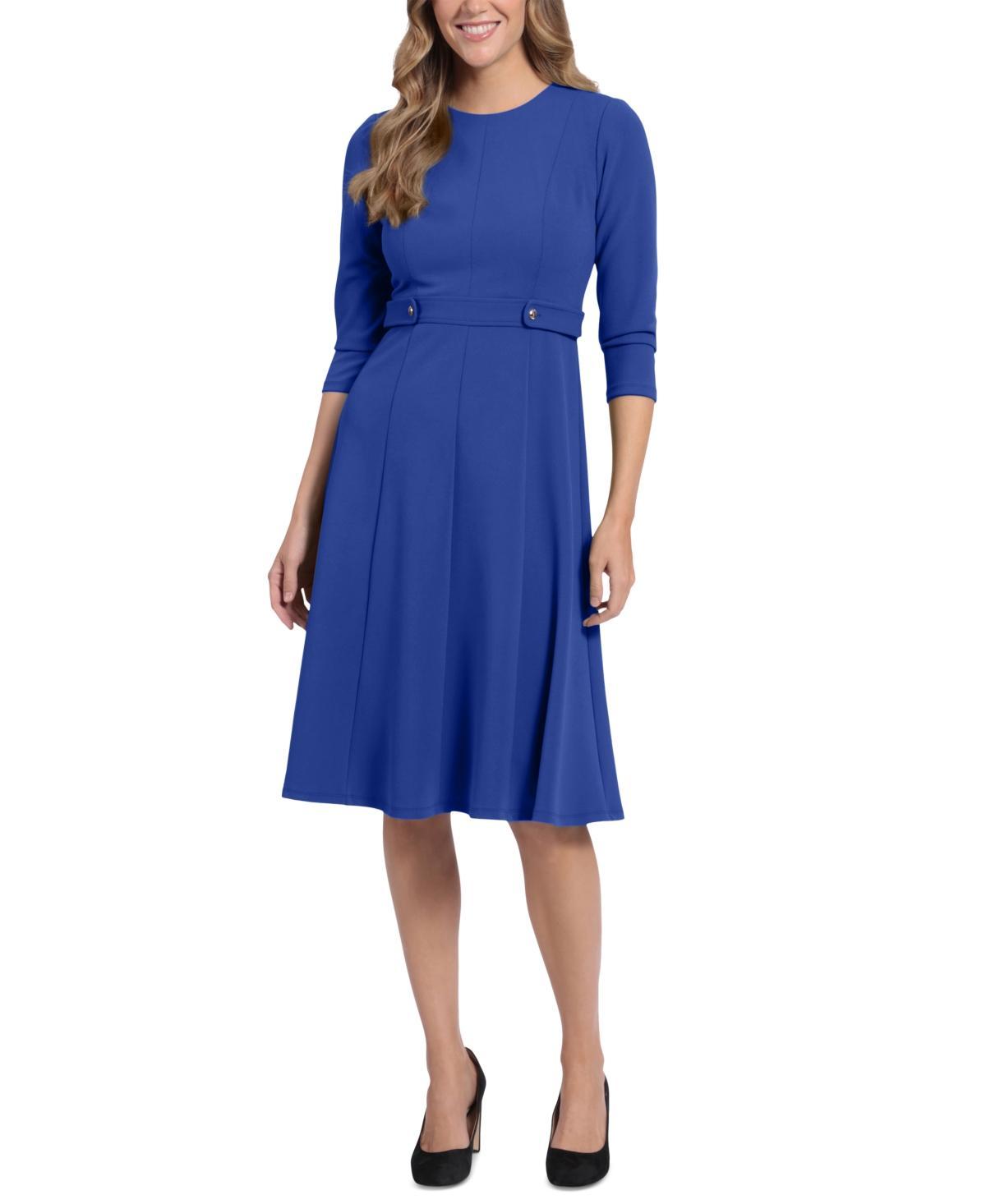 London Times Womens Tab-Waist Fit & Flare Dress Product Image