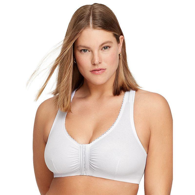 Womens Full Figure Plus Size Complete Comfort Wirefree Cotton T-Back Bra 1908 Product Image