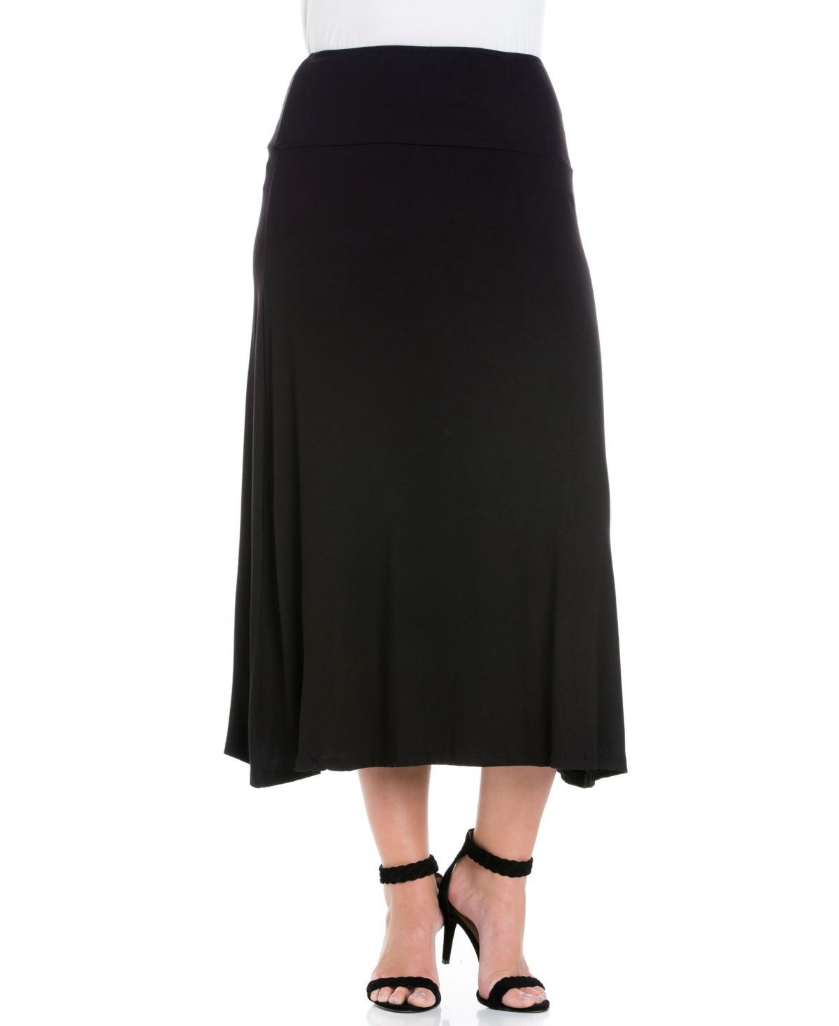 24seven Comfort Apparel Plus Size Maxi Skirt Product Image