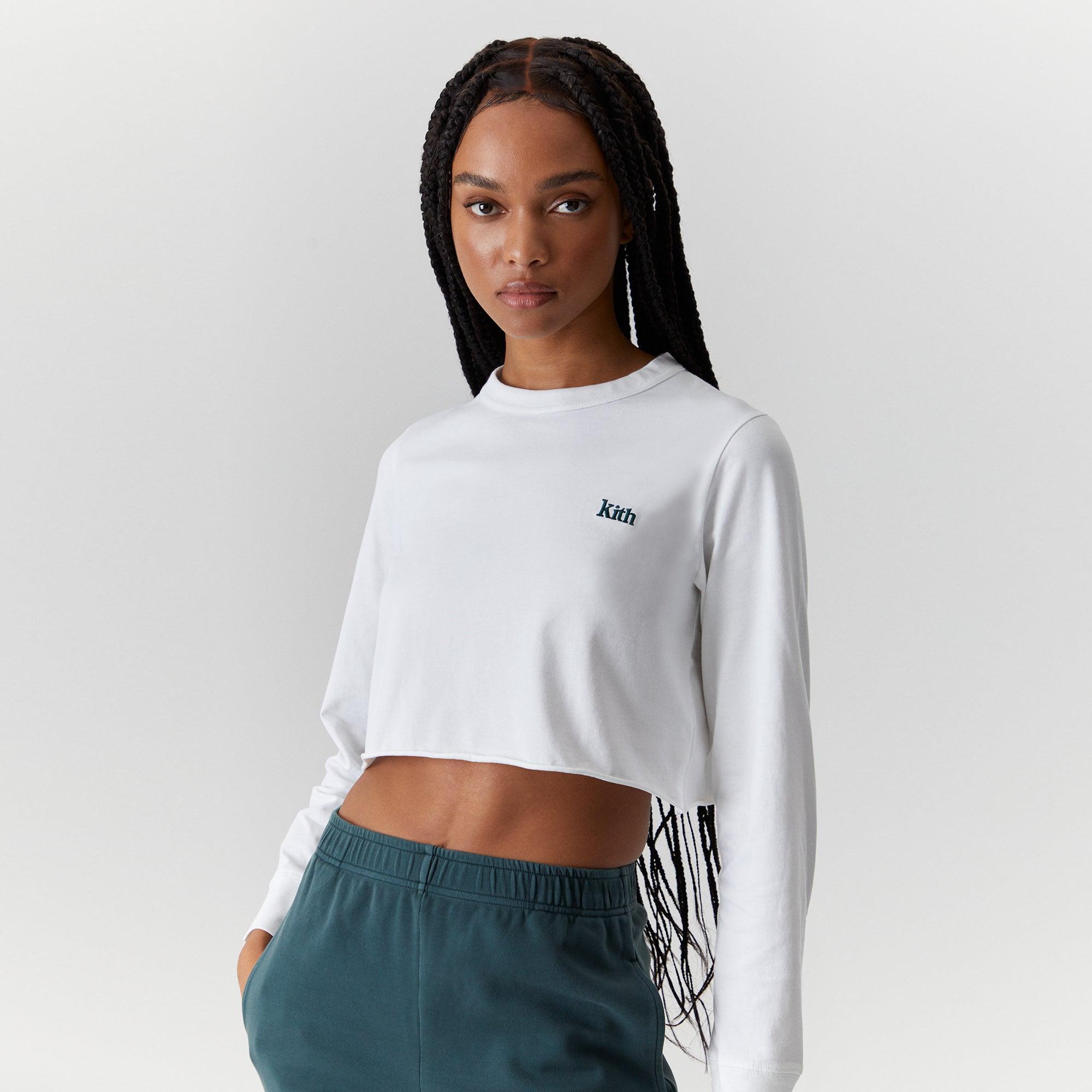 Kith Women Lucy II Cropped Long Sleeve Tee - White Female Product Image