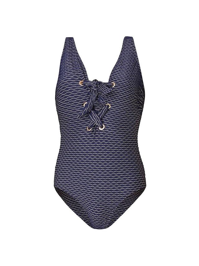 Womens Lace-Up One-Piece Swimsuit Product Image