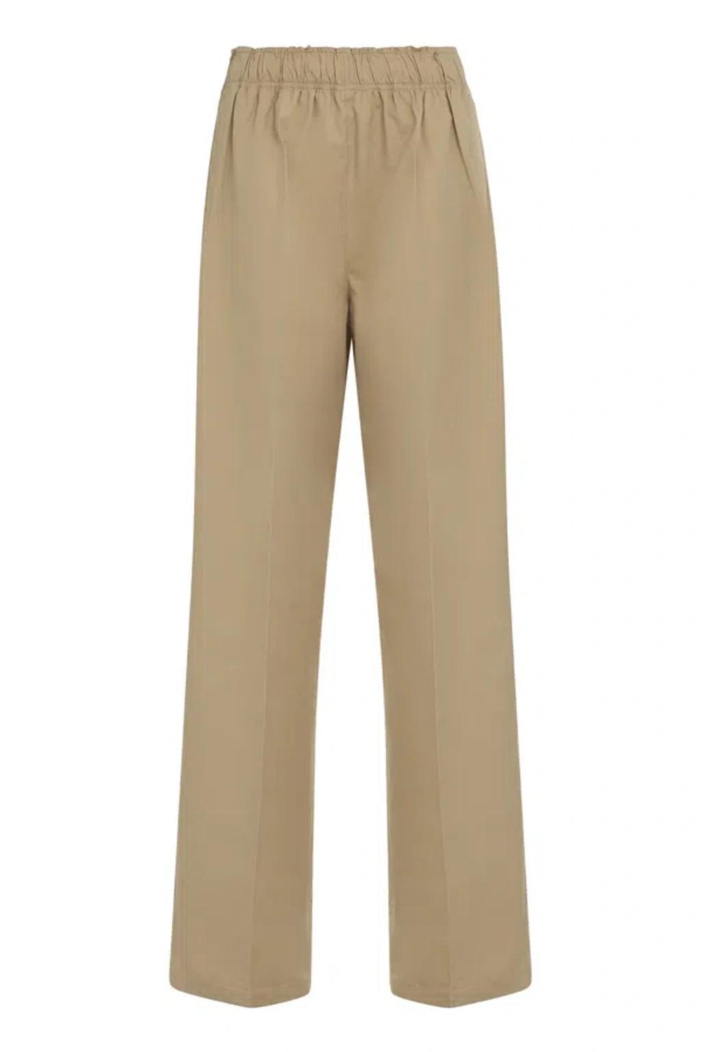 Cotton Trousers In Beige Product Image