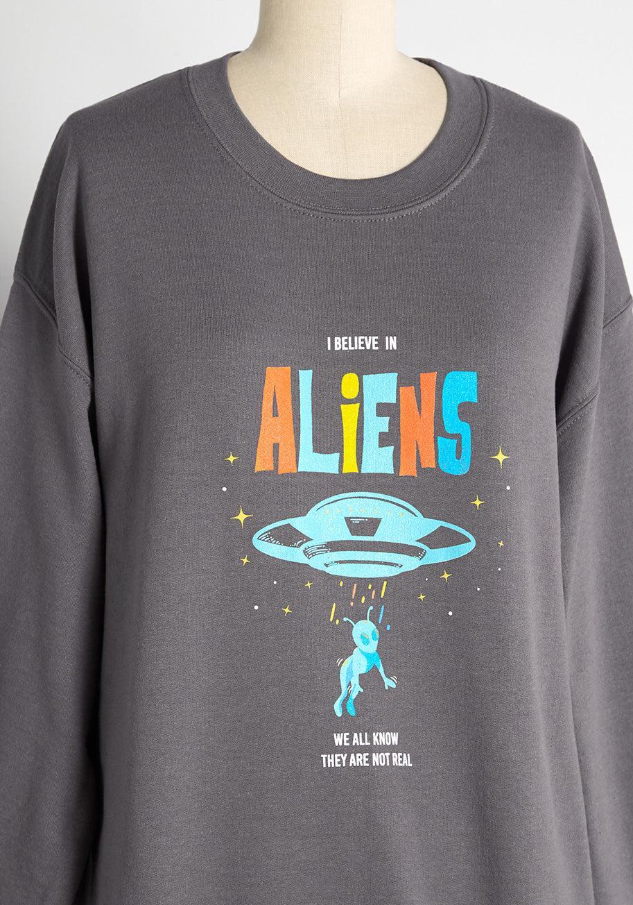 Believe in Aliens Graphic Sweatshirt Product Image