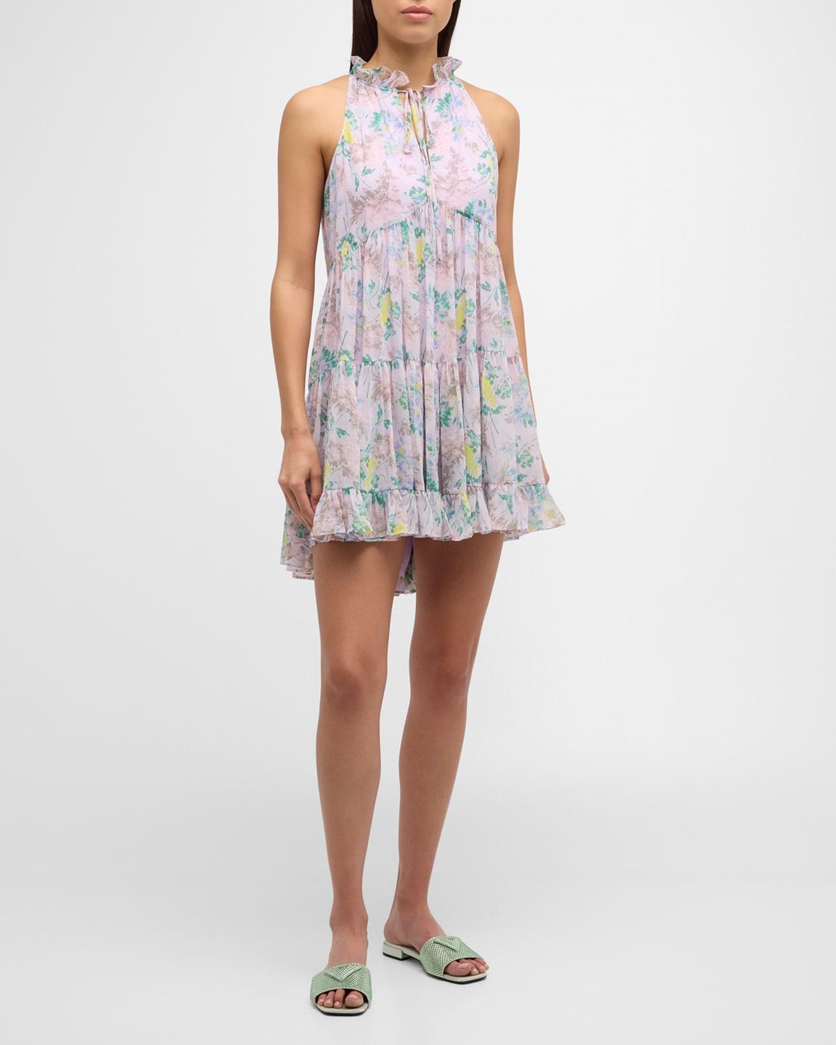 Cinq a Sept Light Washed Floral Dress Product Image