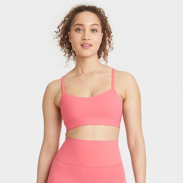 Womens Everyday Soft Light Support Strappy Sports Bra - All In Motion Coral XS Product Image