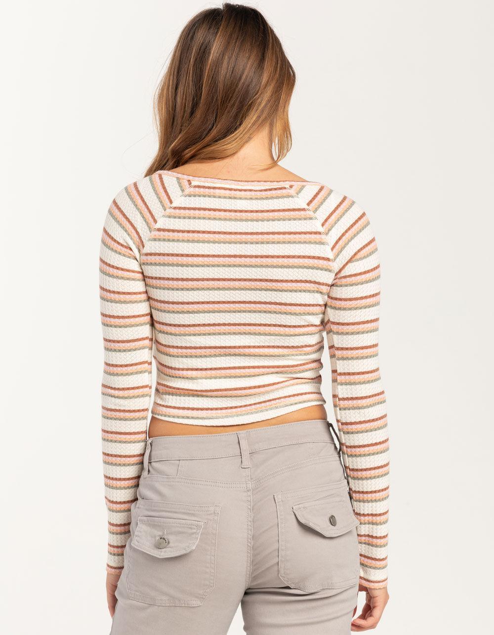 ROXY Stripe Waffle Womens Top Product Image