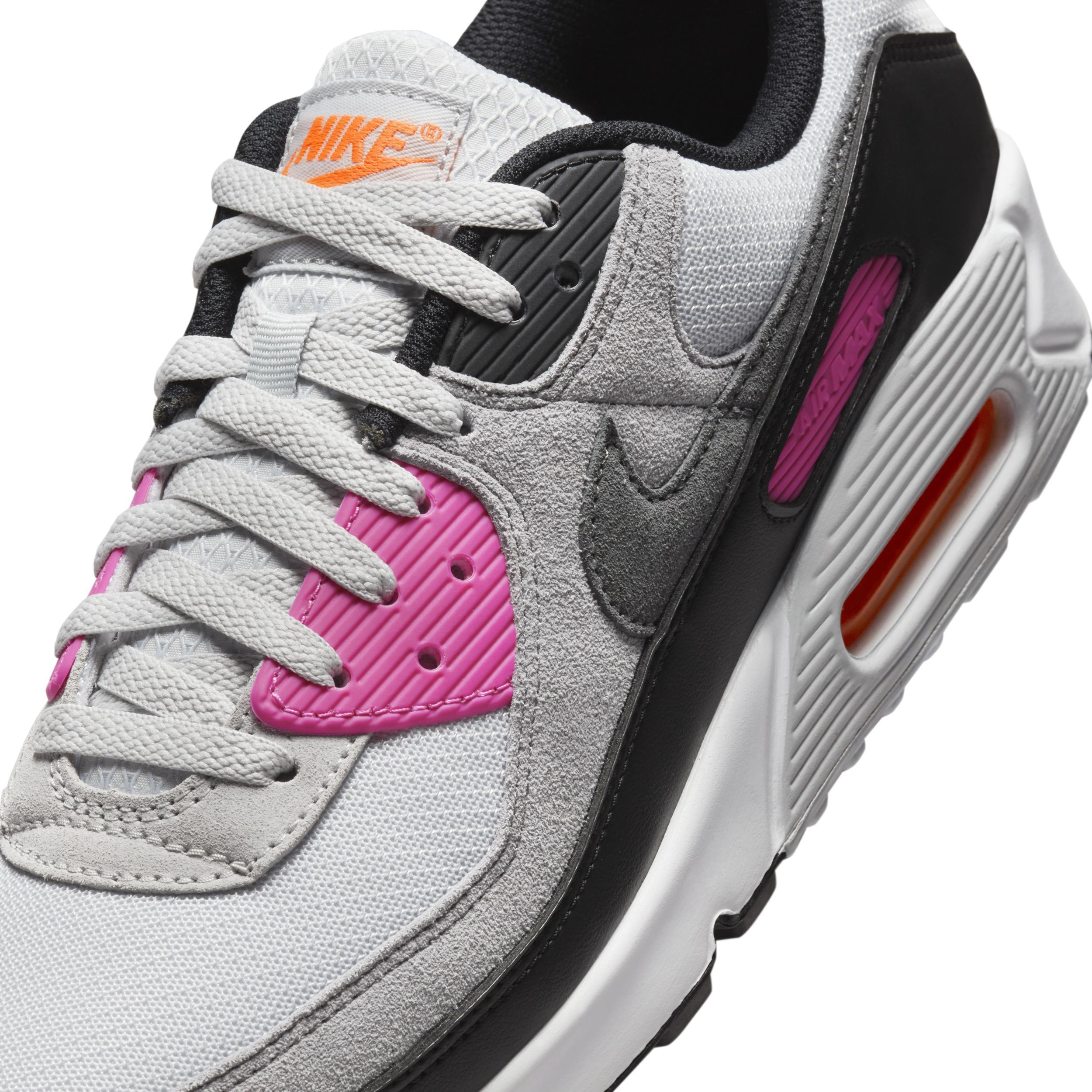 Nike Mens Air Max 90 - Running Shoes White/Wolf Grey/Pink Foam Product Image