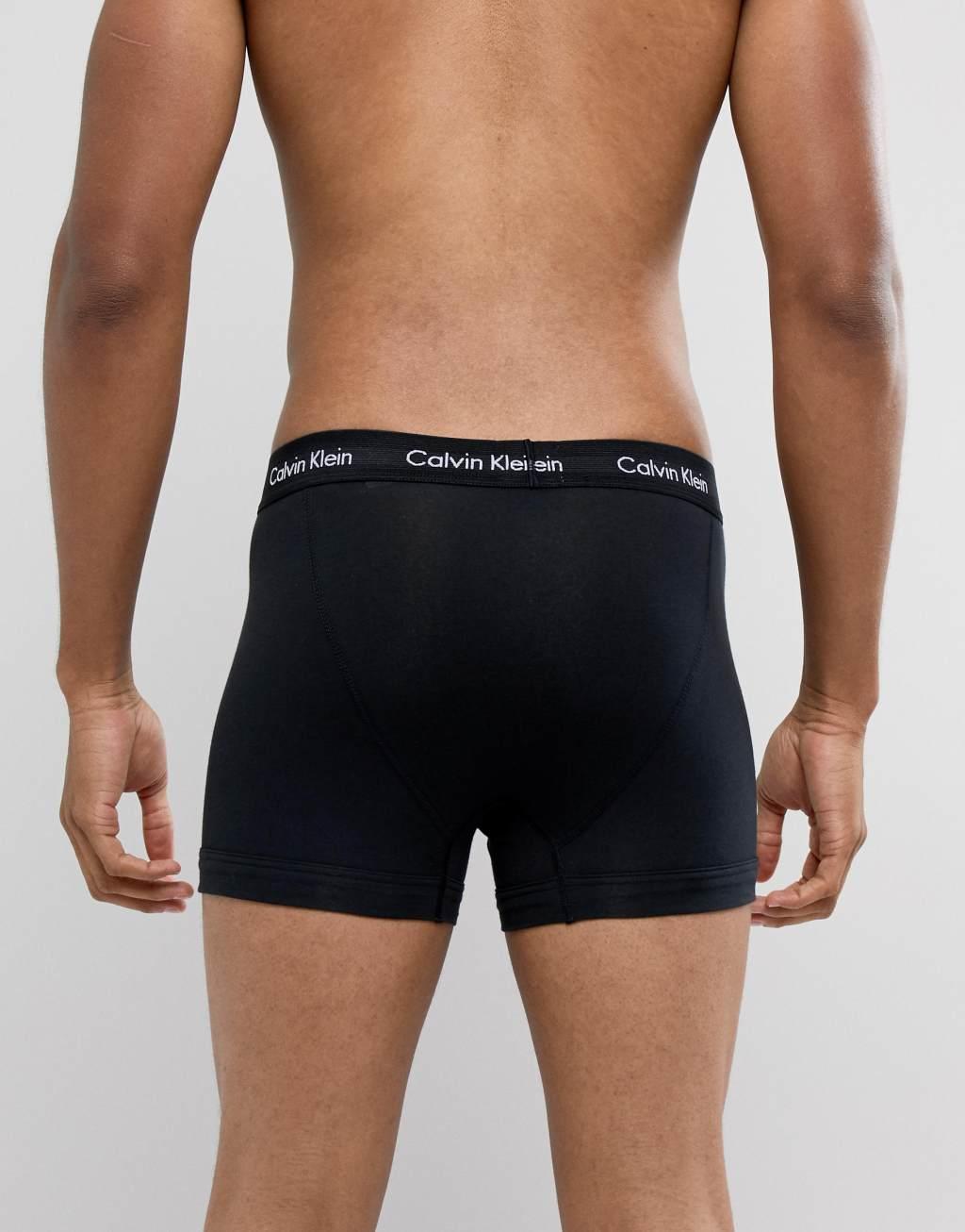 Calvin Klein Cotton Stretch 3 pack boxer briefs in black Product Image