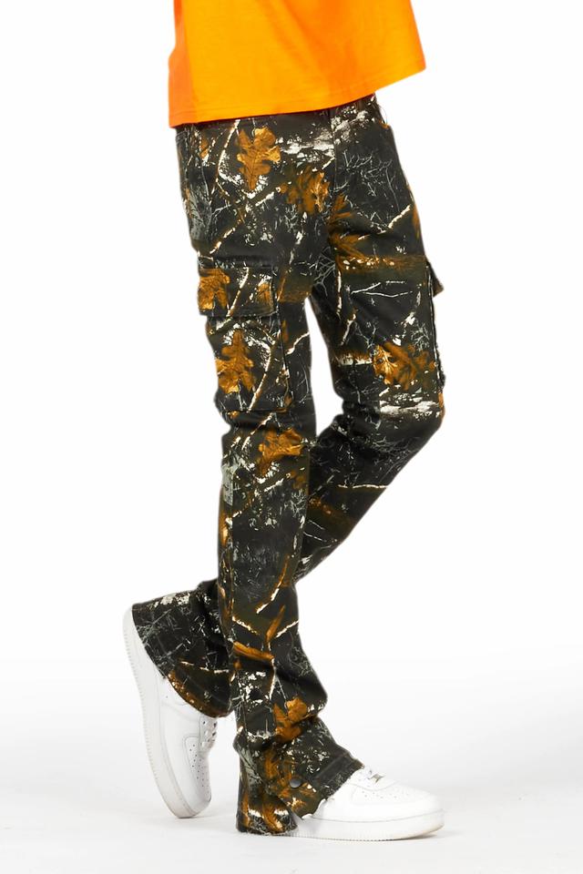 Waage Black Tree Camo Cargo Stacked Flare Jean Male Product Image