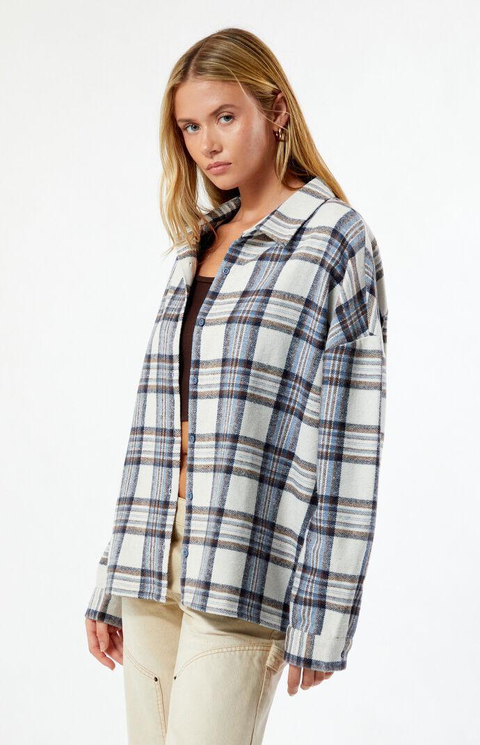 Women's Oversized Boyfriend Flannel Shirt Product Image