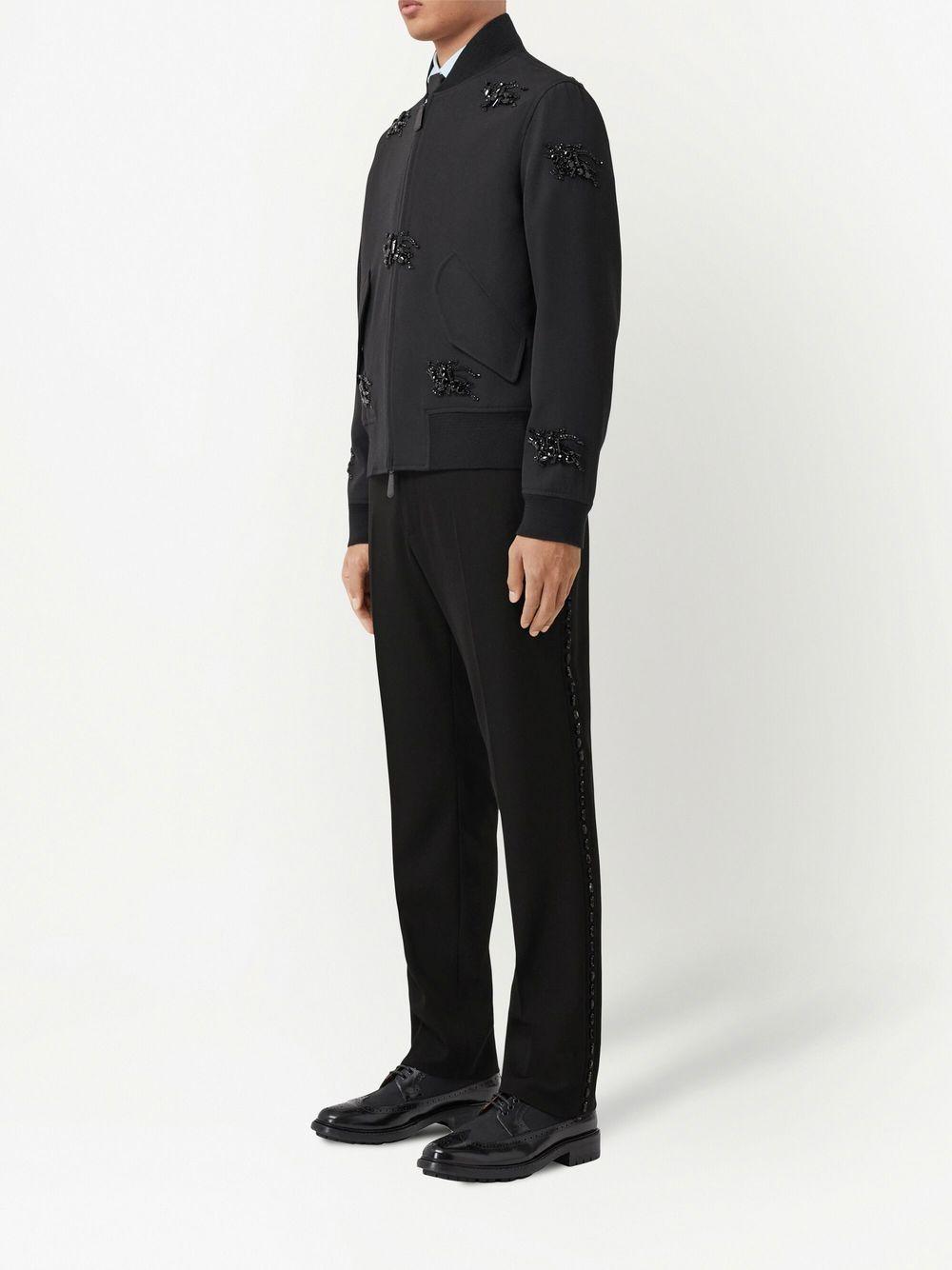 BURBERRY Turner Crystal Embellished Wool Tuxedo Pants In Black product image