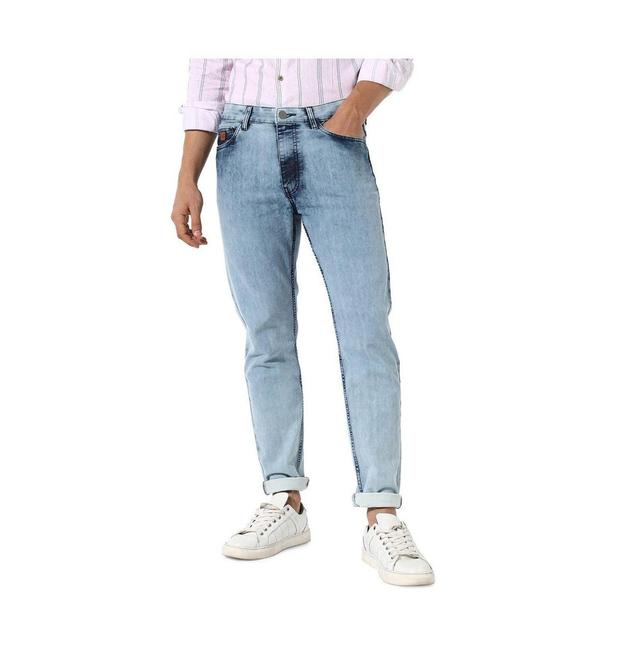 Campus Sutra Mens Light-Wash Skinny Fit Denim Jeans Product Image