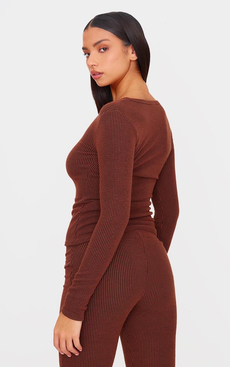 Chocolate Rib Longline Zip Up Top Product Image