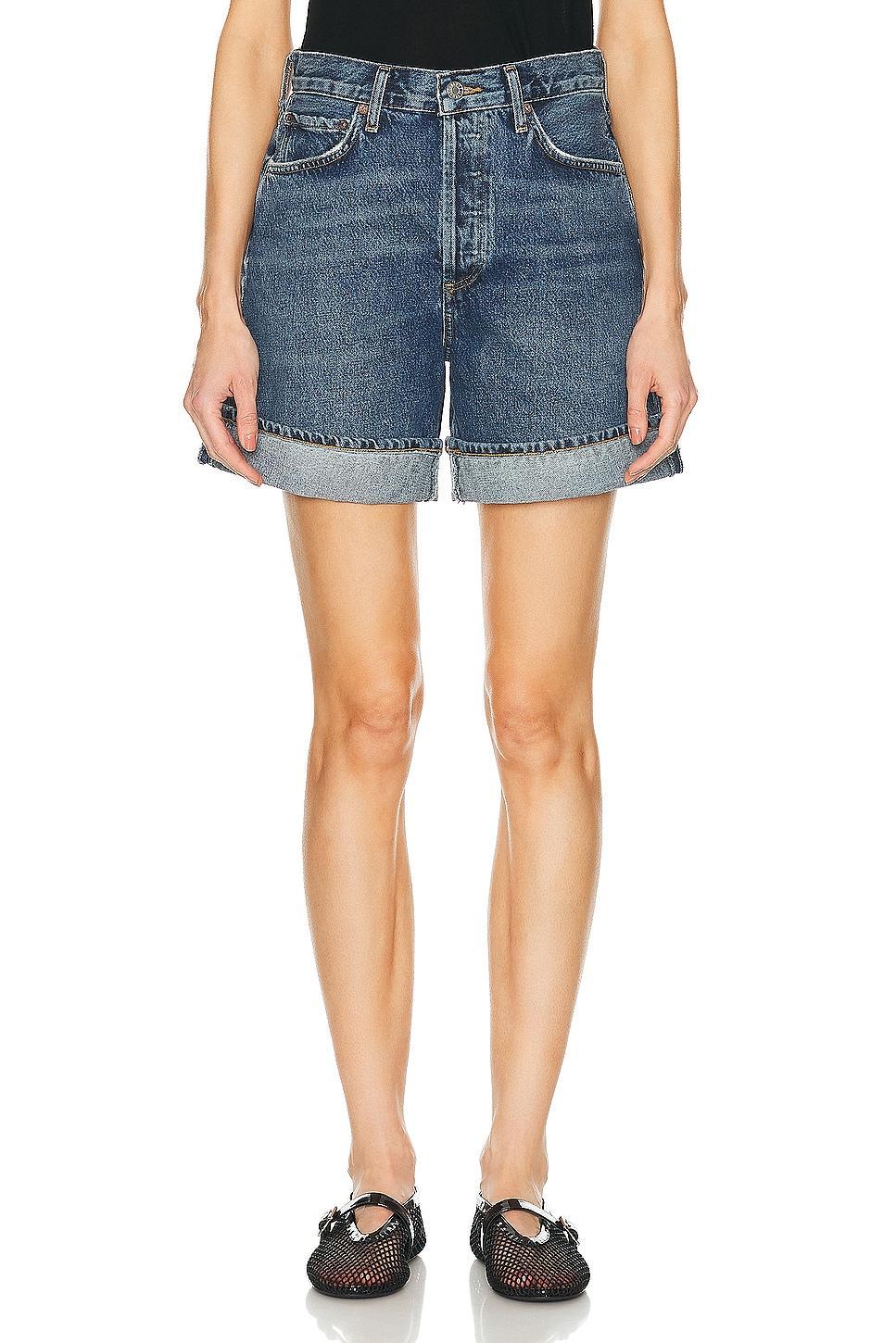 AGOLDE Dame High Waist Mid Length Relaxed Denim Shorts Product Image