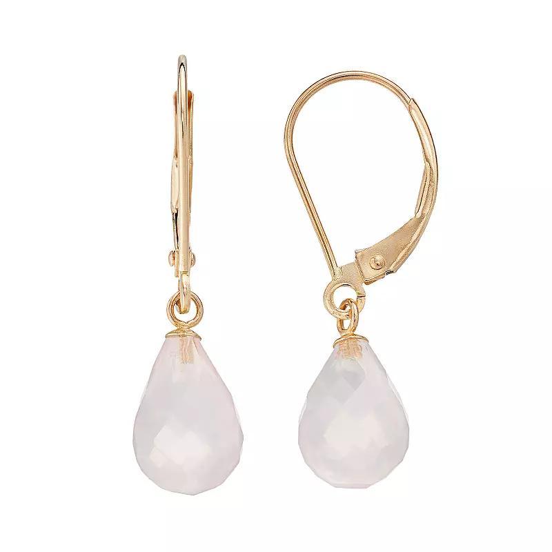 14k Gold Lemon Quartz Briolette Drop Earrings, Womens, Yellow Product Image