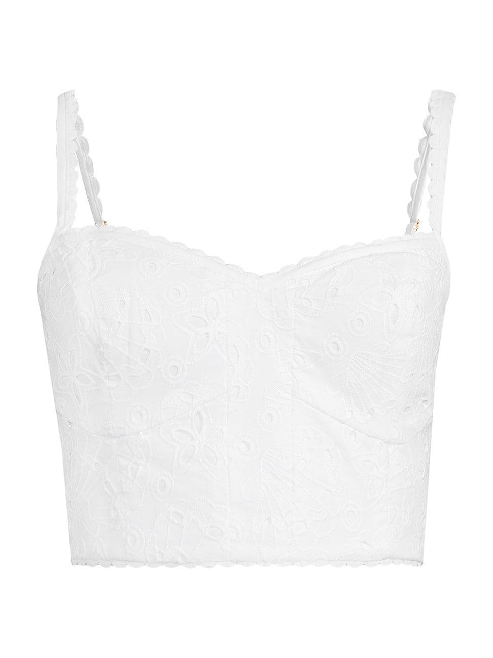 Womens Winslow Seashell Eyelet Crop Top Product Image