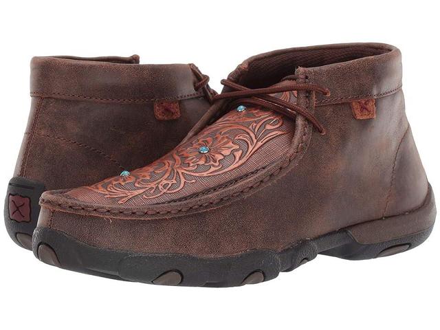 Twisted X Womens Tooled Turquoise Stud Chukka Driving Mocs Product Image