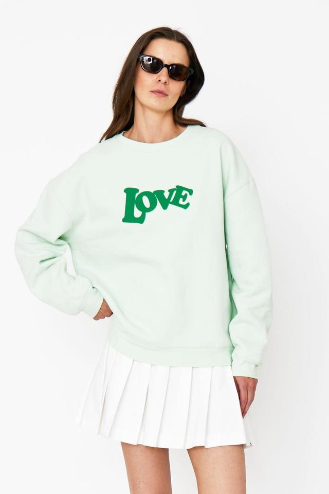 The Oversized 70's LOVE Sweatshirt - Mint Product Image